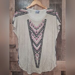 Vintage Y2k Vocal Made In The USA Embellished Cap Sleeve Size Large